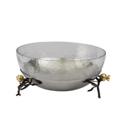 Michael Aram Pomegranate Glass Serving Bowl In Silver