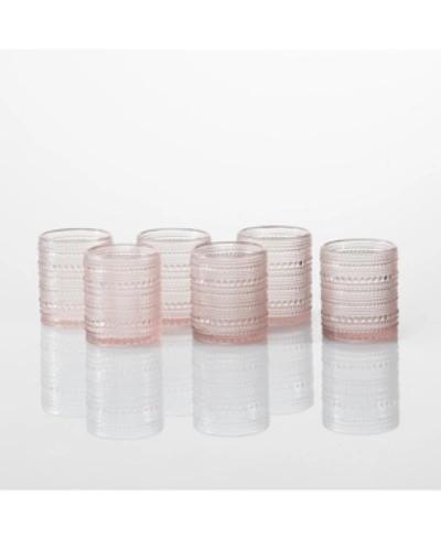 Fortessa Jupiter Set Of 6 Double Old Fashioned Glasses In Pink