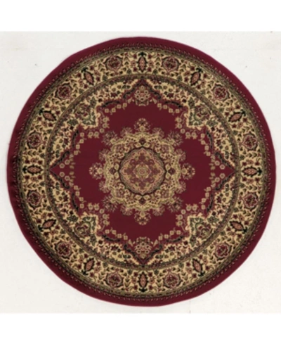 Shop Km Home Closeout!  Umbria 1191 5'3" X 5'3" Round Rug In Burgundy