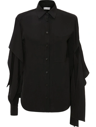 Shop Jw Anderson Drape Sleeve Shirt In Black