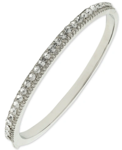 Shop Givenchy Double Pave Bangle Bracelet In Silver