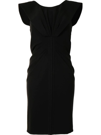 Pre-owned Balenciaga Gathering Detail Fitted Dress In Black