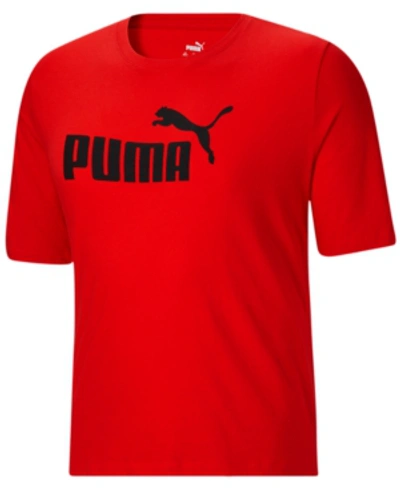 Shop Puma Big And Tall Men's Logo T-shirt In  Red