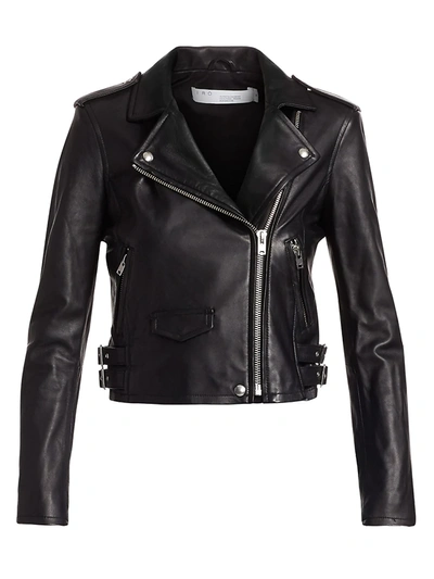 Shop Iro Women's Ashville Leather Moto Jacket In Black