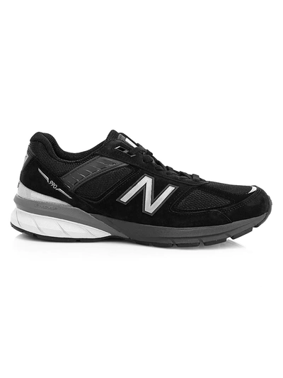 Shop New Balance Men's Men's 990v5 Suede & Mesh Sneakers In Black
