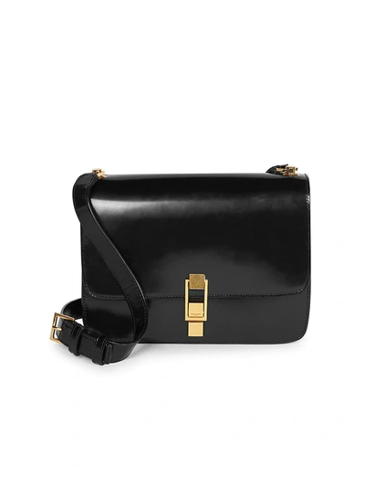 Shop Saint Laurent Women's Carre Leather Shoulder Bag In Black