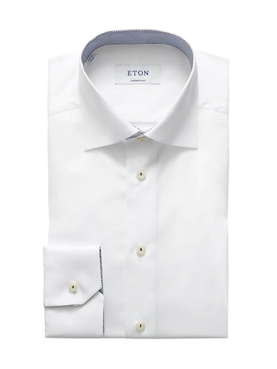 Shop Eton Men's Contrast Contemporary-fit Cotton Dress Shirt In White