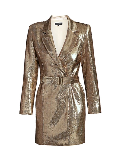 Shop Retroféte Women's Joan Sequin Blazer Dress In Gold