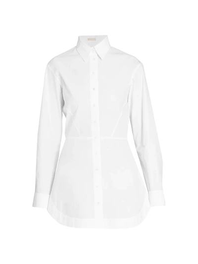 Shop Alaïa Women's Edition 1986 Basque Poplin Shirt In White