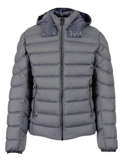 Shop Colmar Originals Padded Jacket With Hood Buttons In Grey