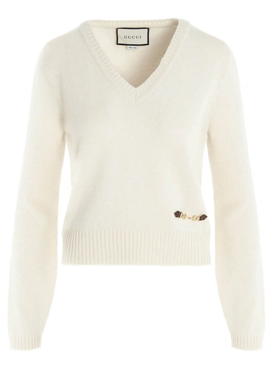 Shop Gucci Cashmere Pullover In White