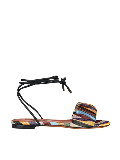 Shop Missoni Lamé Knitted Sandals In Multicolor