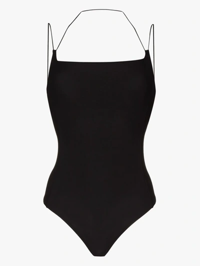 Shop Alix Nyc Vernon Thin Strapped Bodysuit In Black