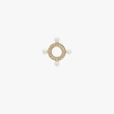 Shop Anissa Kermiche 9k Yellow Gold Quatuor Diamond Earring