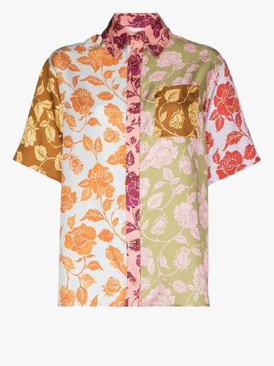 Shop Zimmermann Lovestruck Spliced Silk Shirt In Pink