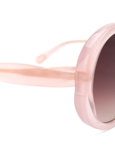 Shop Chloé Oversized Round Sunglasses In Pink
