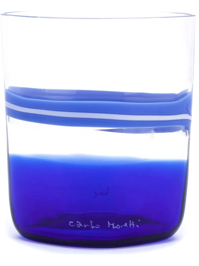 Carlo Moretti Striped Glass In Blue