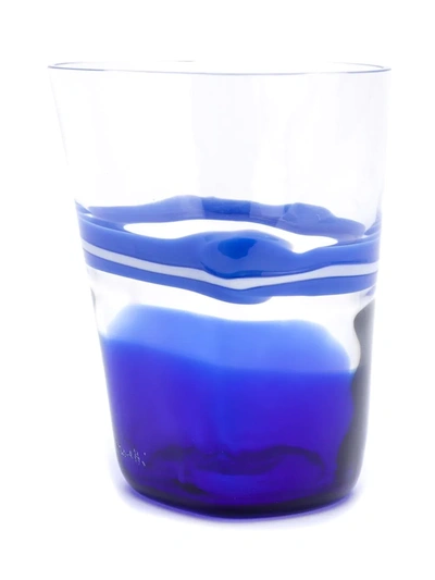 Carlo Moretti Striped Glass In Blue