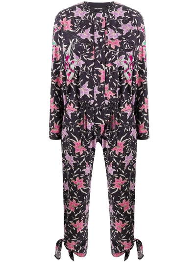 Shop Isabel Marant Floral Print Jumpsuit In Black