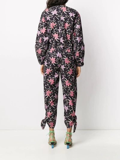 Shop Isabel Marant Floral Print Jumpsuit In Black