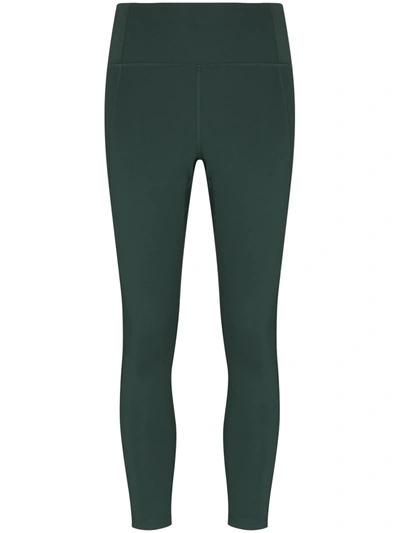 Shop Girlfriend Collective Stretch-fit Seam Detail Leggings In Green