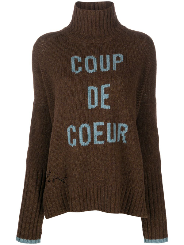 Zadig Voltaire Alma Coup De Coeur Sweater In Brown Modesens