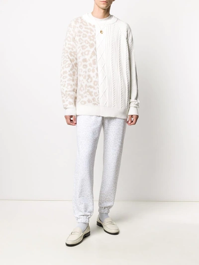 Stampd Faded Leopard Print Joggers In White