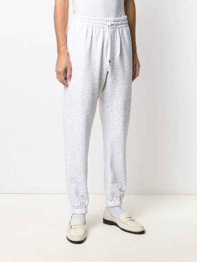 Stampd Faded Leopard Print Joggers In White