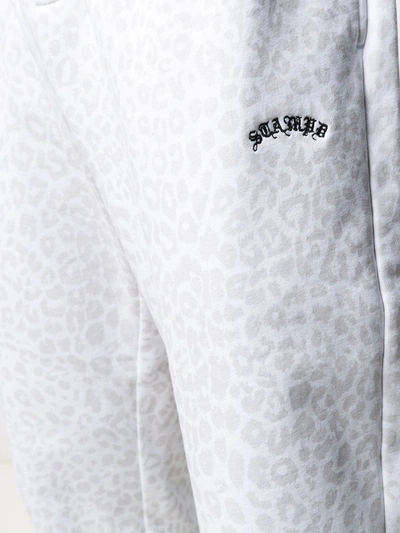 Stampd Faded Leopard Print Joggers In White