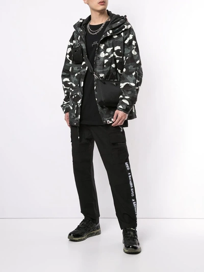 Shop A Bathing Ape Camo Shark Hooded Jacket In Grey