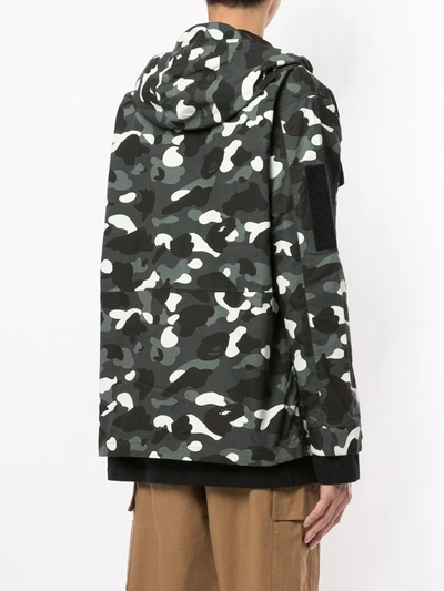 Shop A Bathing Ape Multi-pocket Camouflage-print Jacket In Grey