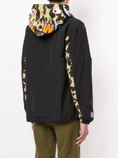 Shop A Bathing Ape Camouflage Print Hooded Jacket In Black