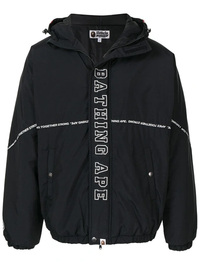 Shop A Bathing Ape Shark Print Hooded Jacket In Black