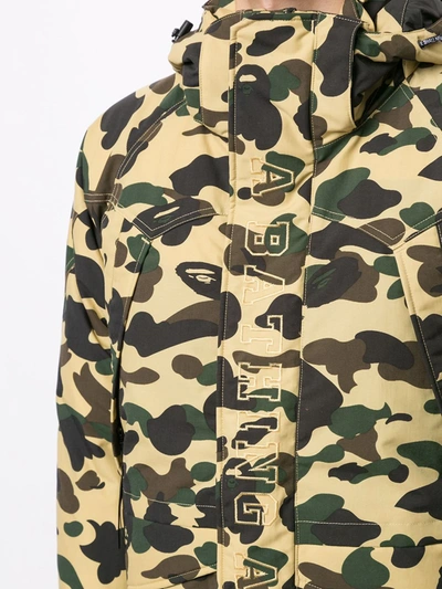 Shop A Bathing Ape Camouflage Print Hooded Jacket In Green