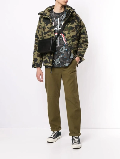 Shop A Bathing Ape Camouflage Print Hooded Jacket In Green