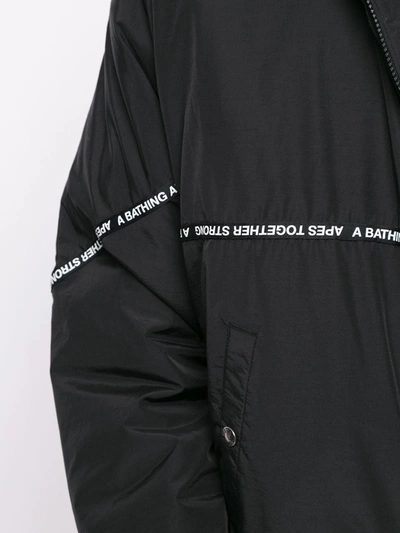 Shop A Bathing Ape Logo Tape Hooded Jacket In Black