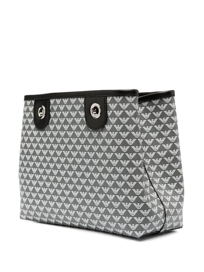 Shop Emporio Armani Logo-print Tote Bag In Grey