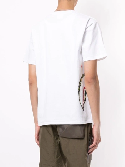 Shop A Bathing Ape Camouflage Shark Print Cotton T-shirt In White