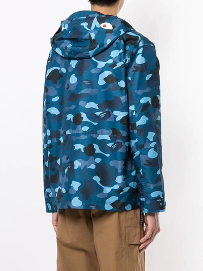 Shop A Bathing Ape Shark Multi-pocket Camouflage Jacket In Blue