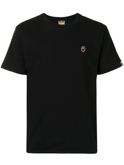 Shop A Bathing Ape Embroidered Ape Face Cotton T-shirt In Black