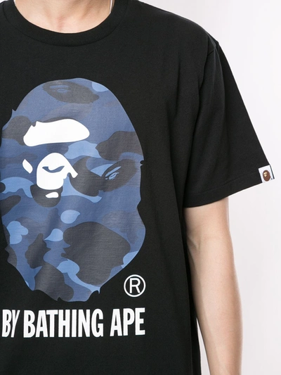 Shop A Bathing Ape Camo Big Ape Head Short Sleeved T-shirt In Black