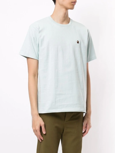 Shop A Bathing Ape Embroidered Ape Face Cotton T-shirt In Green