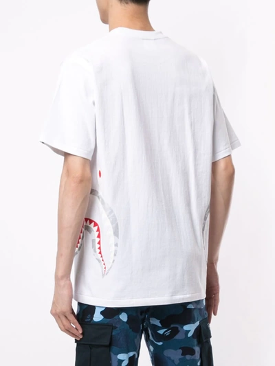 Shop A Bathing Ape Camo Side Shark Short Sleeve T-shirt In White