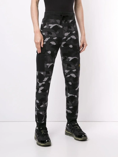 Shop A Bathing Ape Camouflage-print Cargo Track Pants In Grey
