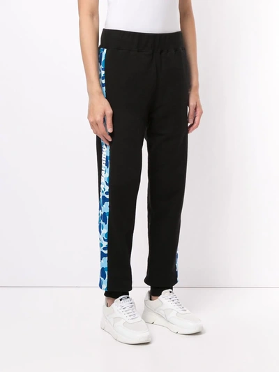 Shop A Bathing Ape Camouflage Stripe Track Trousers In Black