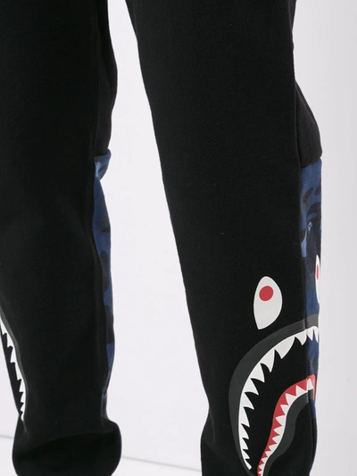 Shop A Bathing Ape Camouflage Print Shark Track Trousers In Black