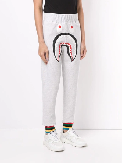 Shop A Bathing Ape Shark Print Track Trousers In Grey