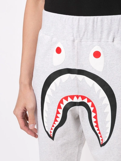 Shop A Bathing Ape Shark Print Track Trousers In Grey