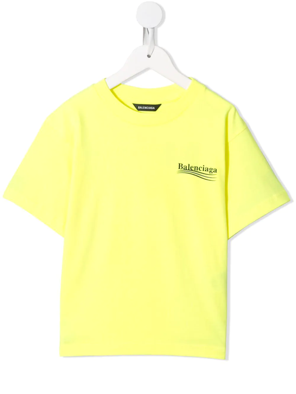 Balenciaga Neon Yellow T-shirt For Kids With Logo | ModeSens