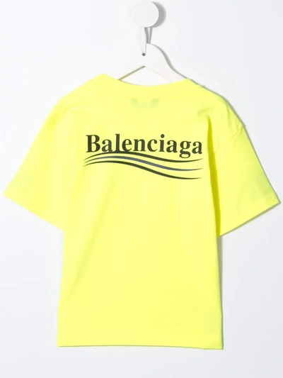 Shop Balenciaga Logo-print T-shirt In Yellow
